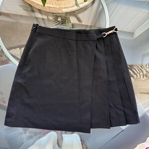 & Other Stories Black Mini Skirt with Side Buckle